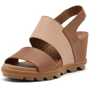 Sorel Women's Joanie II Slingback Wedge Sandal Velvet Tan Néw in box!